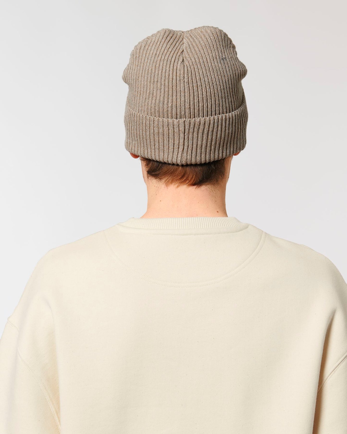 Fisherman Beanie - Heather Sand - Rückseite 