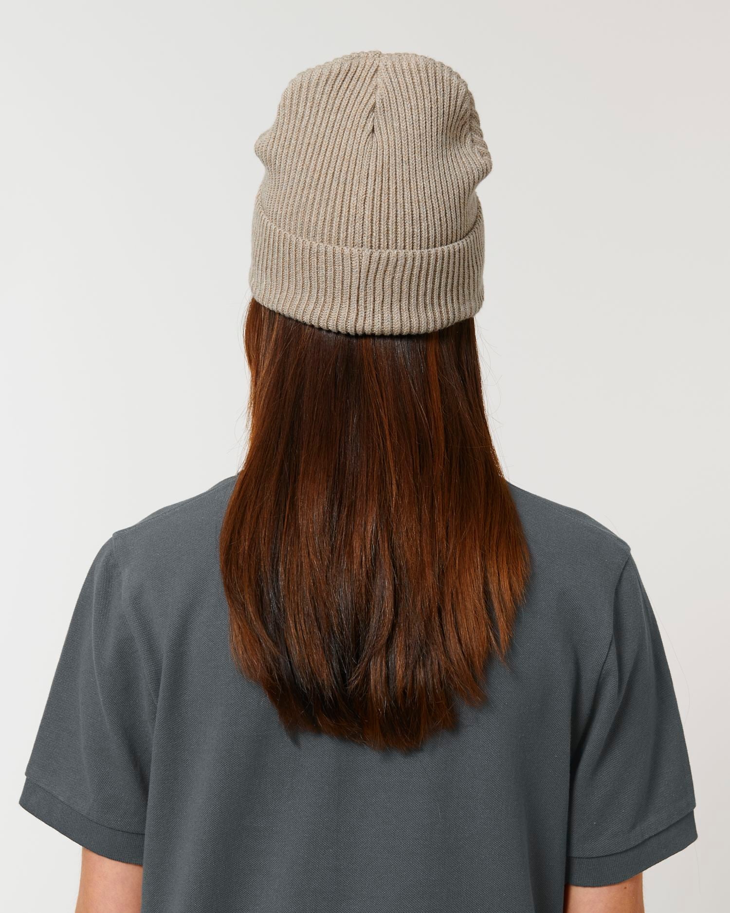 Fisherman Beanie - Heather Sand - Rückseite 