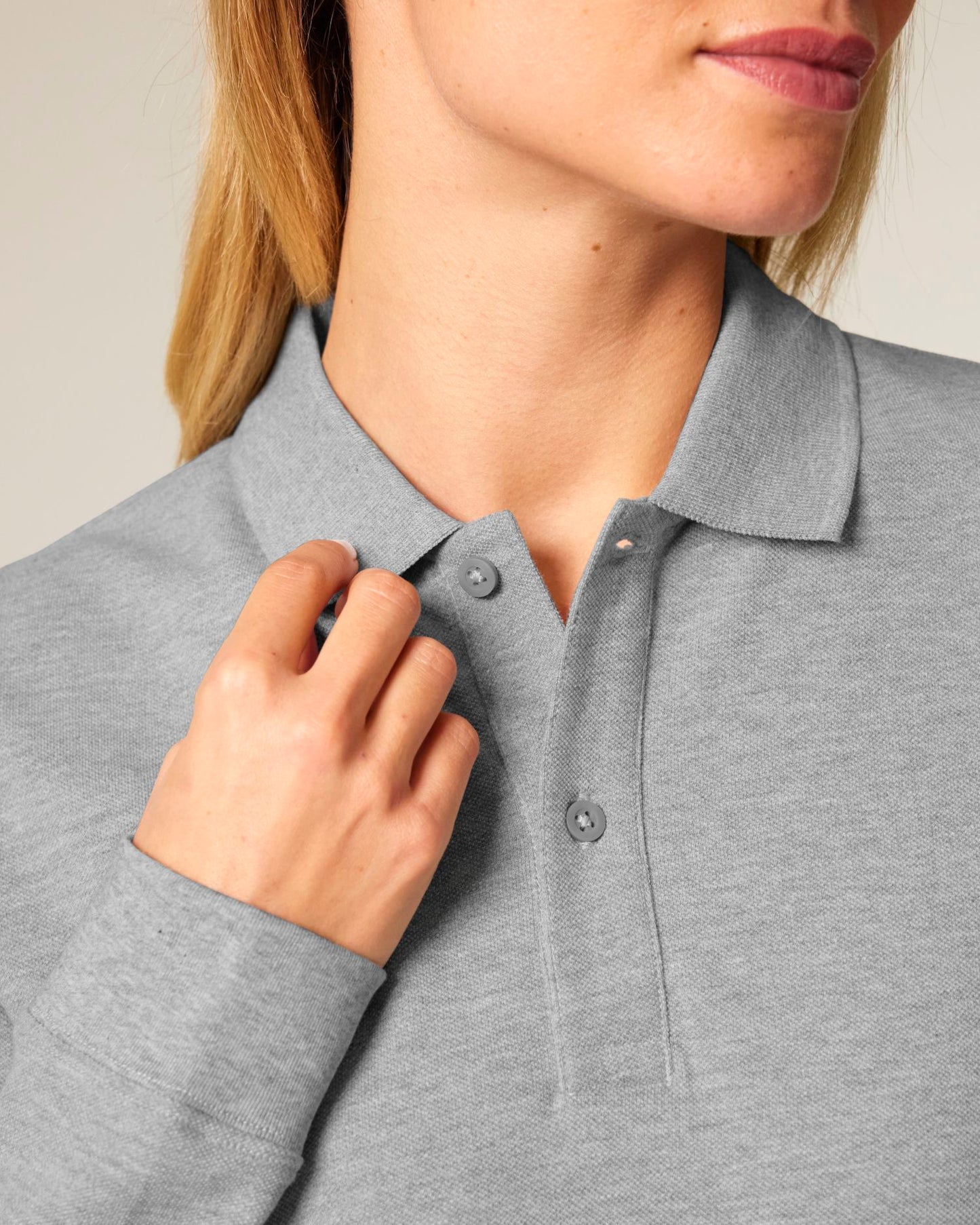 Prepster 2.0 Long Sleeve - Heather Grey - Vorderseite Detail