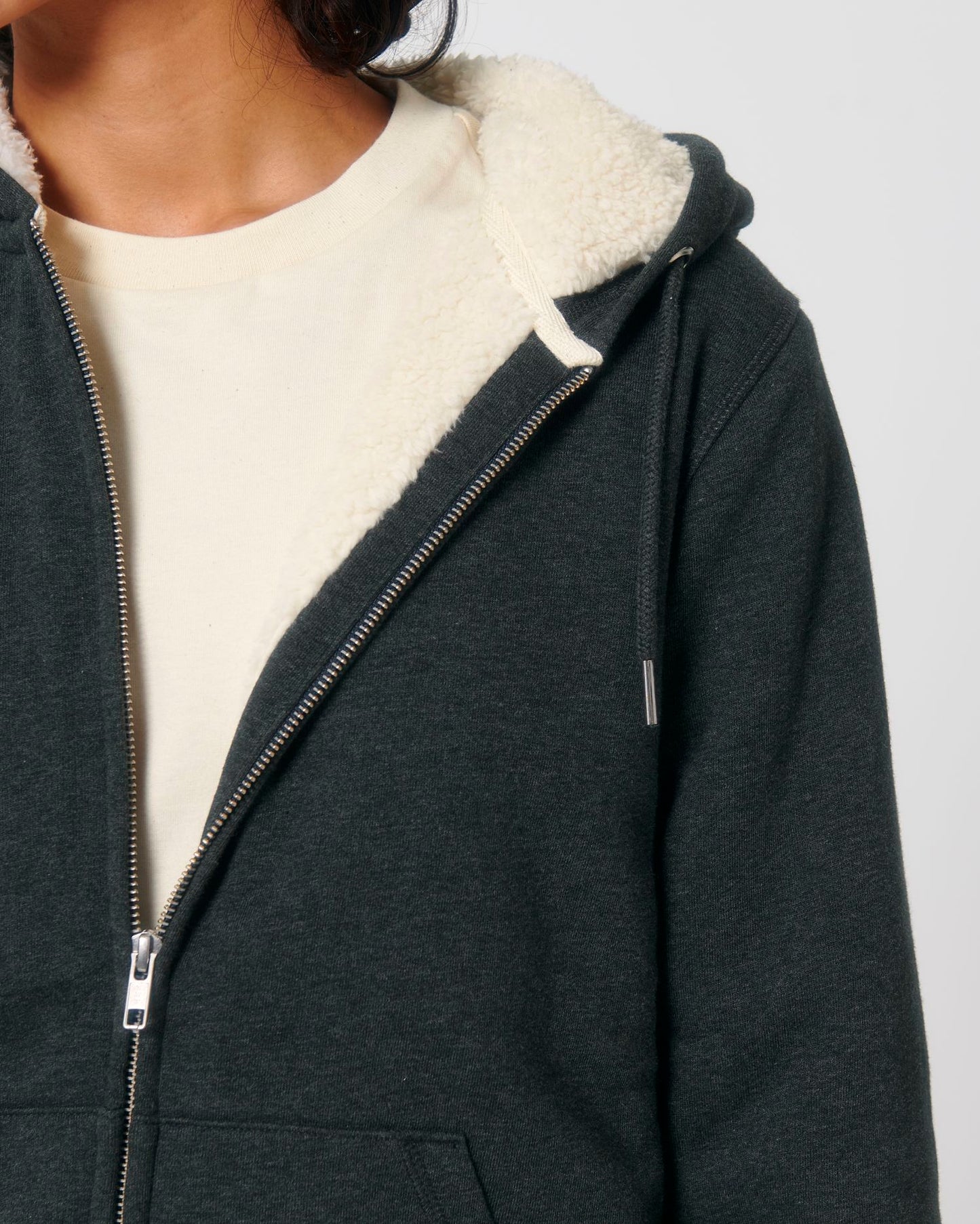 Hygger Sherpa - Dark Heather Grey - Vorderseite Detail